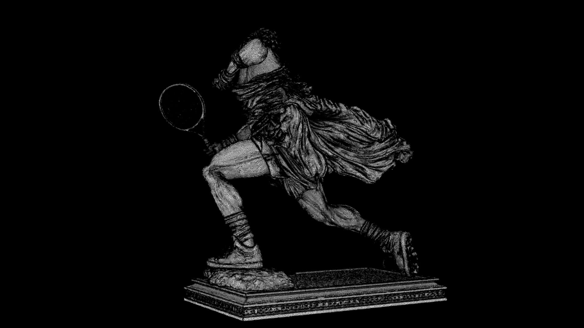 Statue of a Tennis Player 3D Model
