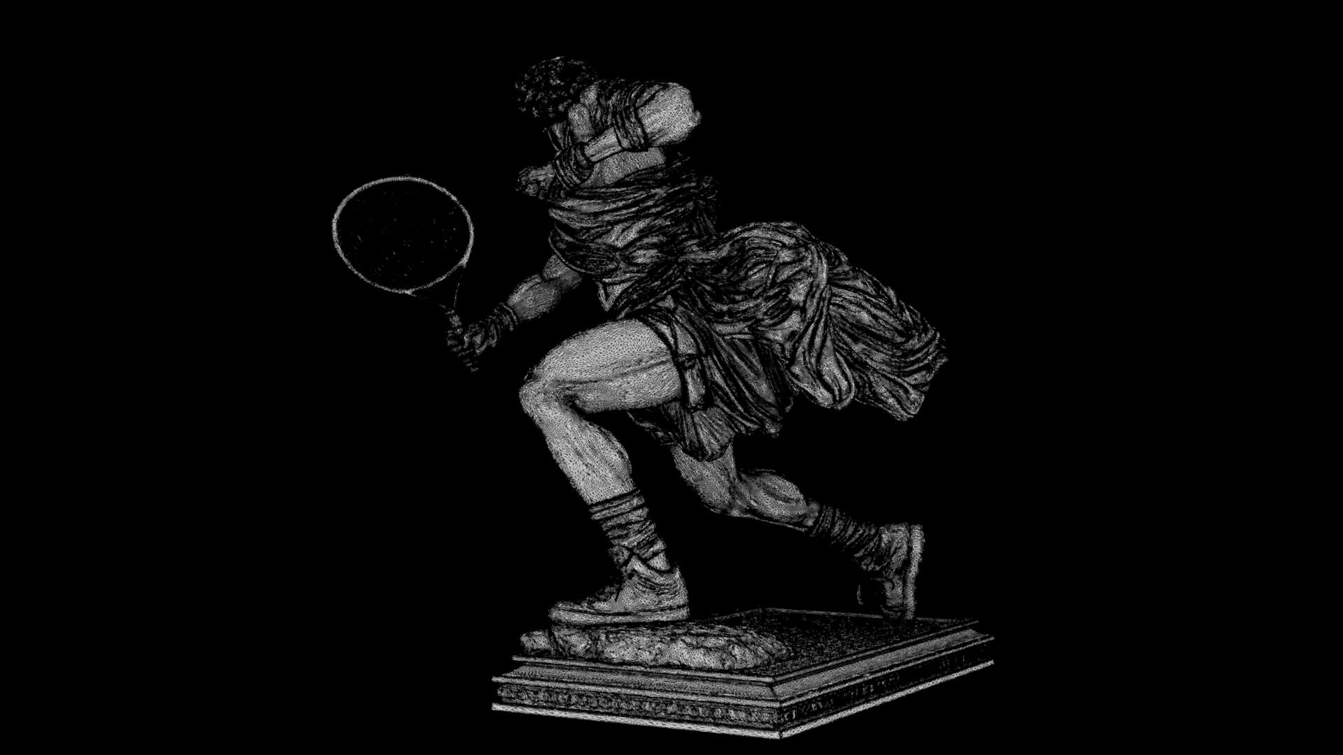Statue of a Tennis Player 3D Model