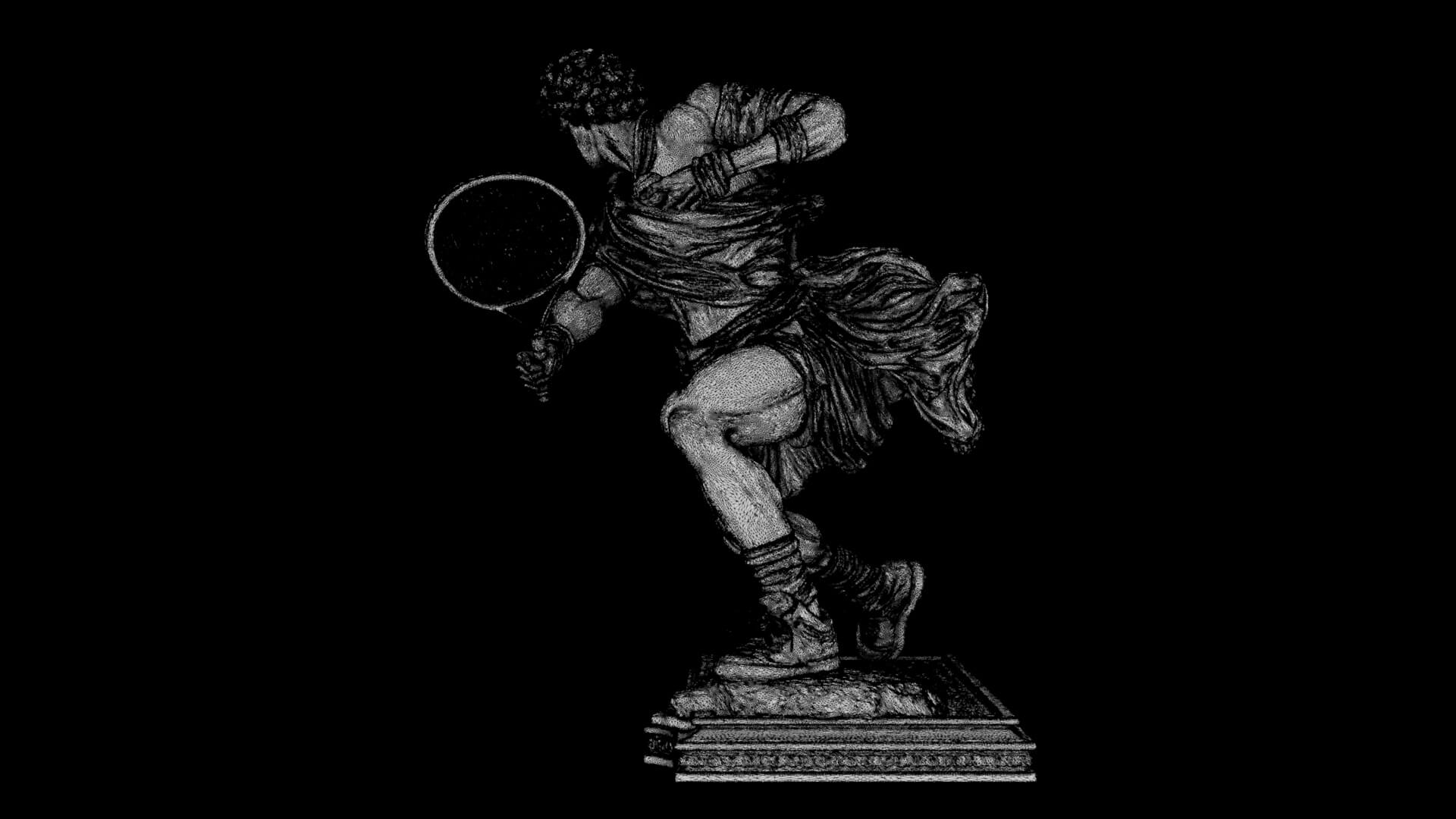 Statue of a Tennis Player 3D Model