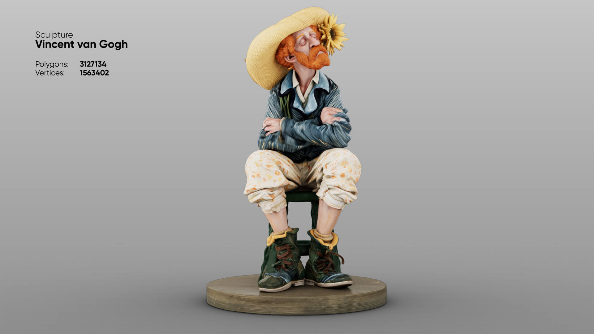 Statue of Vincent van Gogh 3D Model