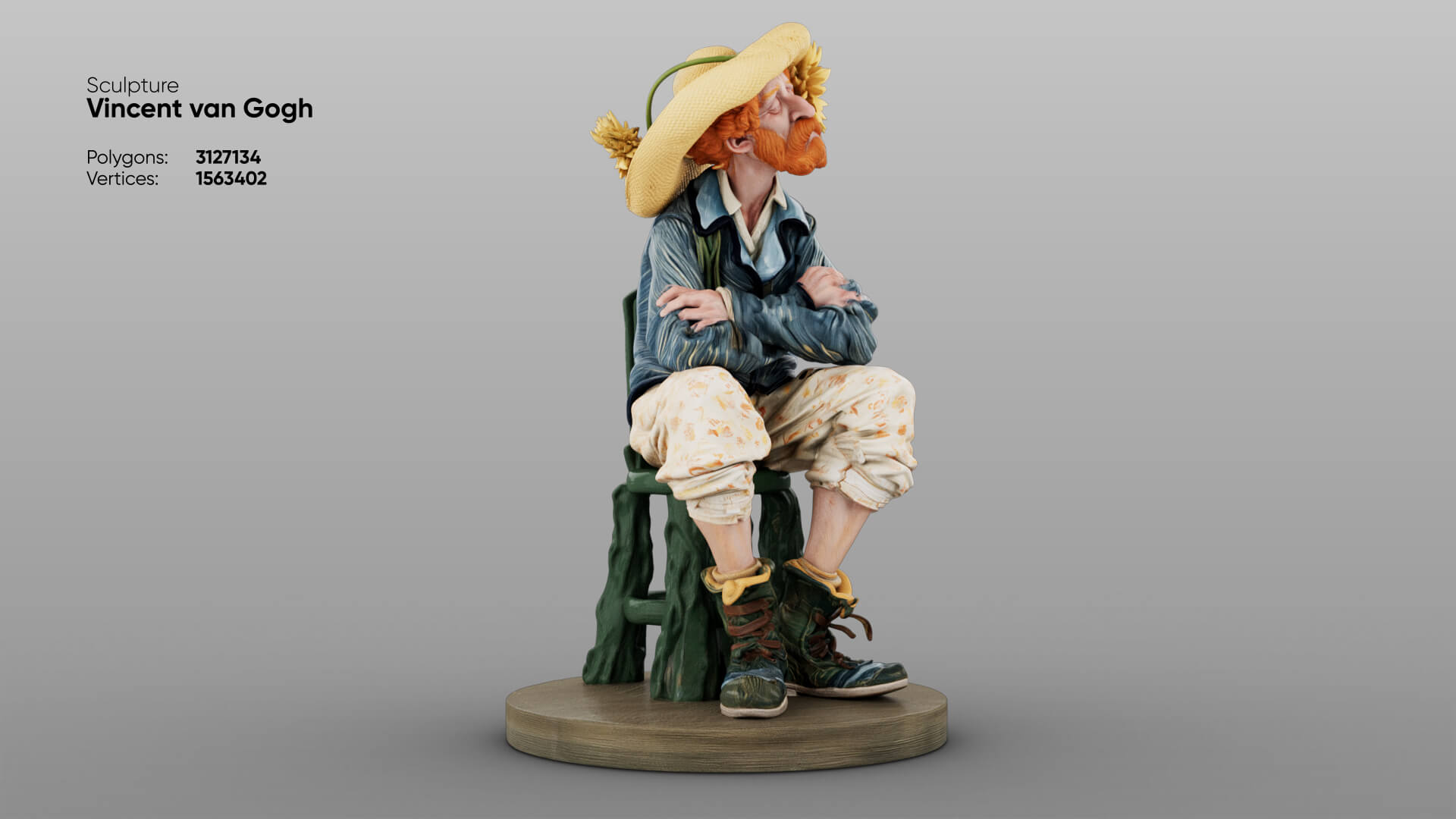 Statue of Vincent van Gogh 3D Model