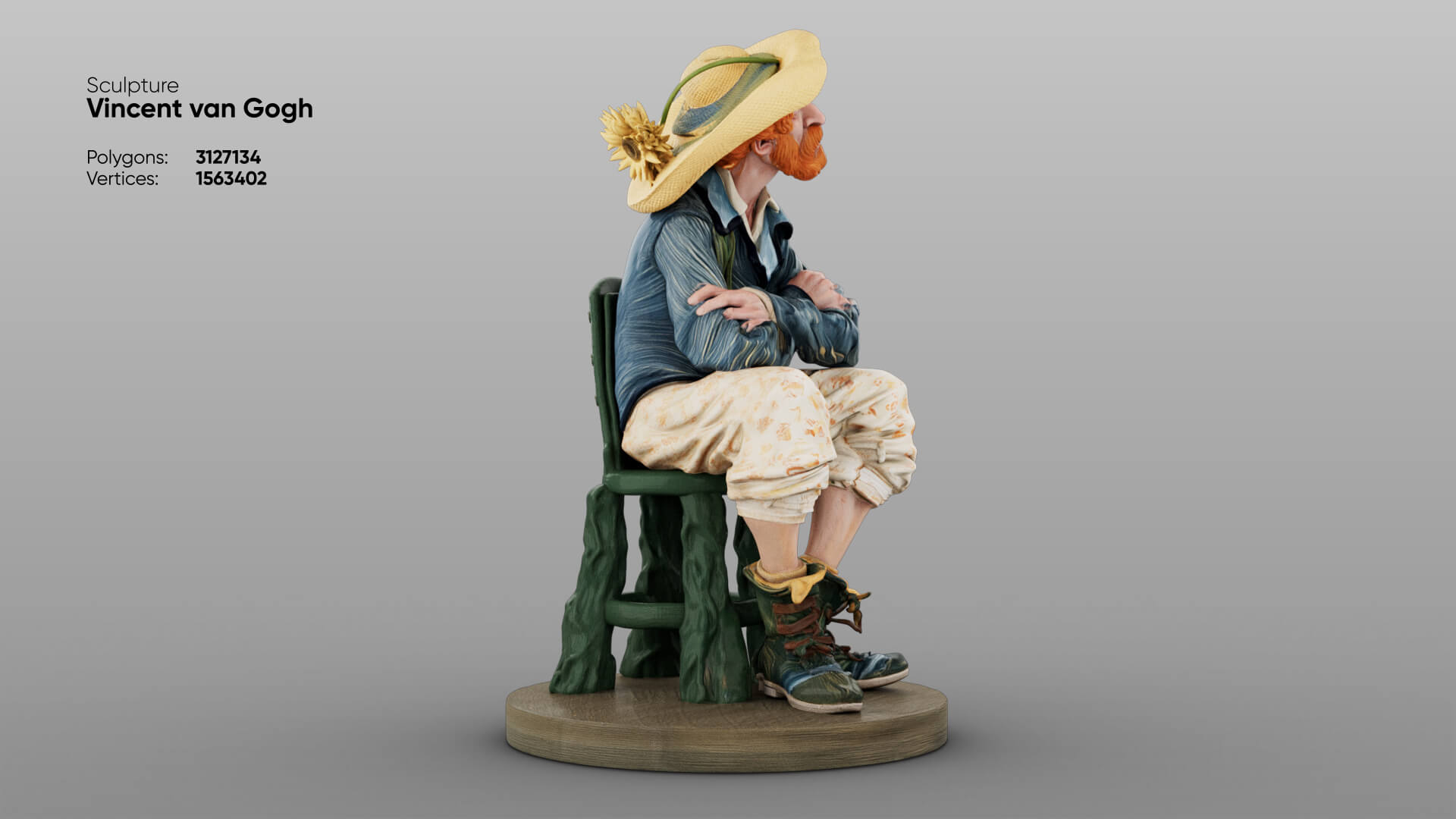Statue of Vincent van Gogh 3D Model