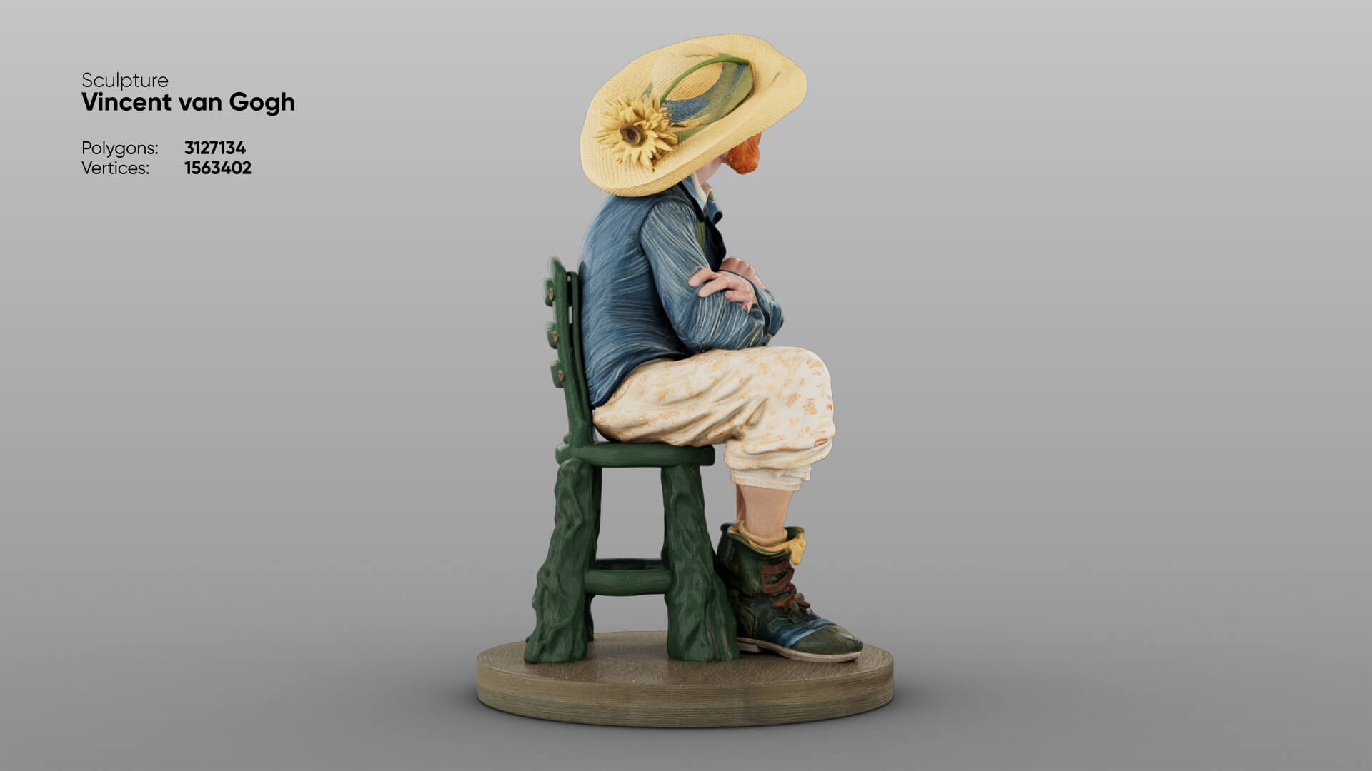 Statue of Vincent van Gogh 3D Model