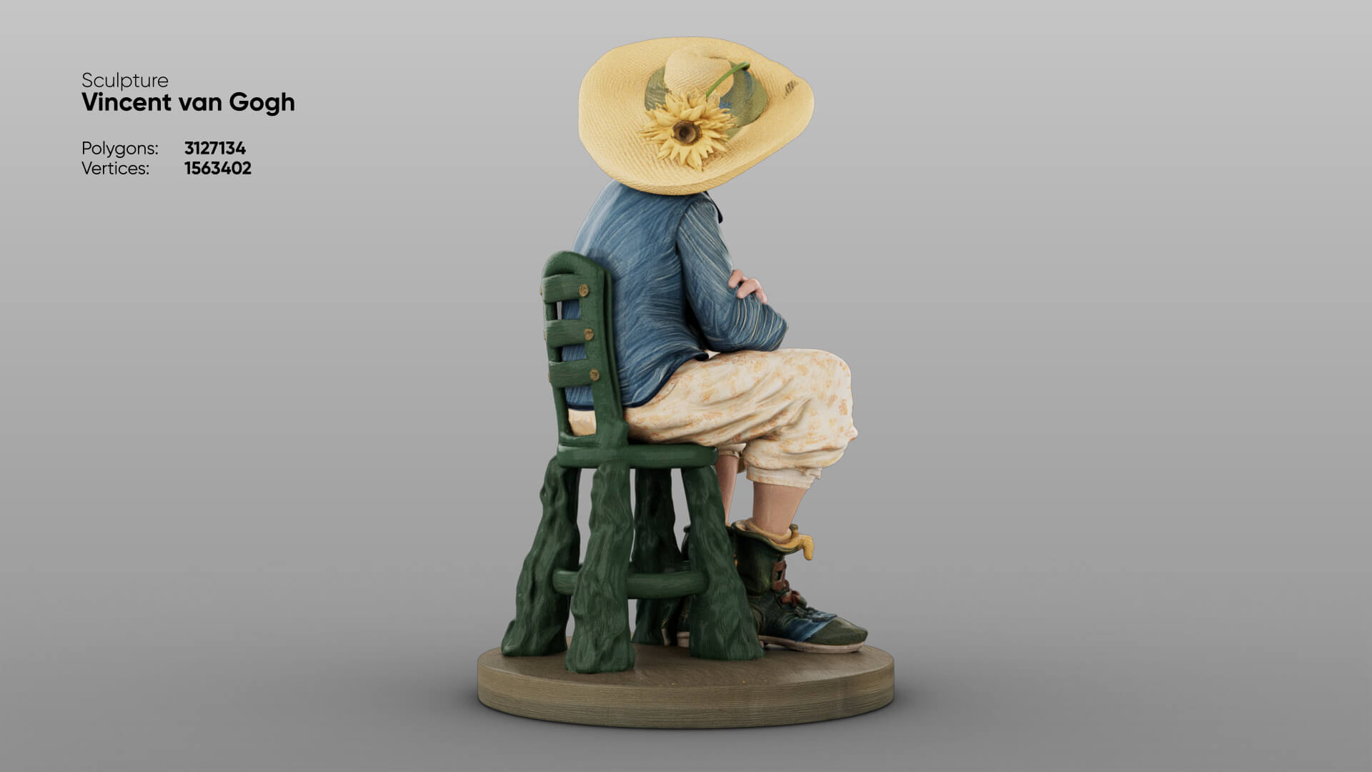 Statue of Vincent van Gogh 3D Model