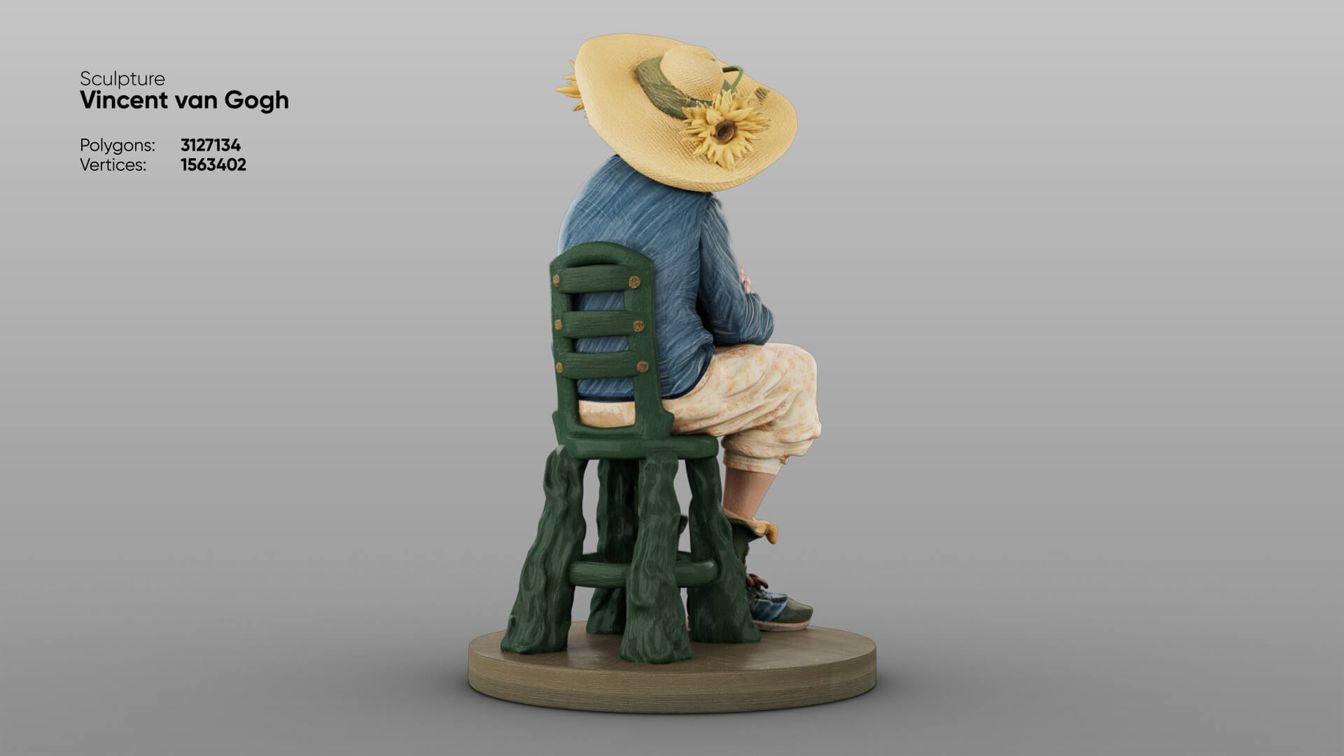 Statue of Vincent van Gogh 3D Model