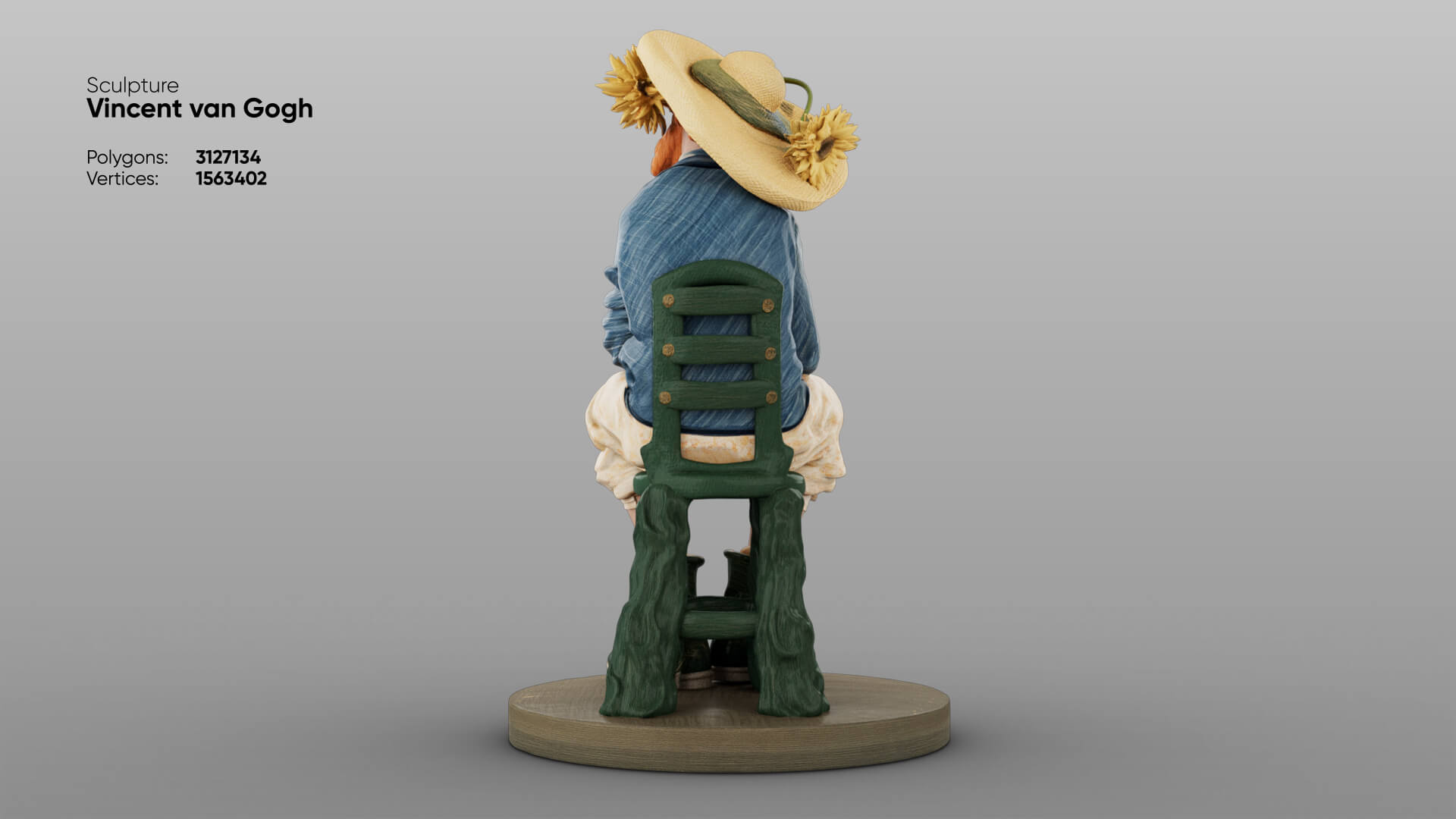 Statue of Vincent van Gogh 3D Model