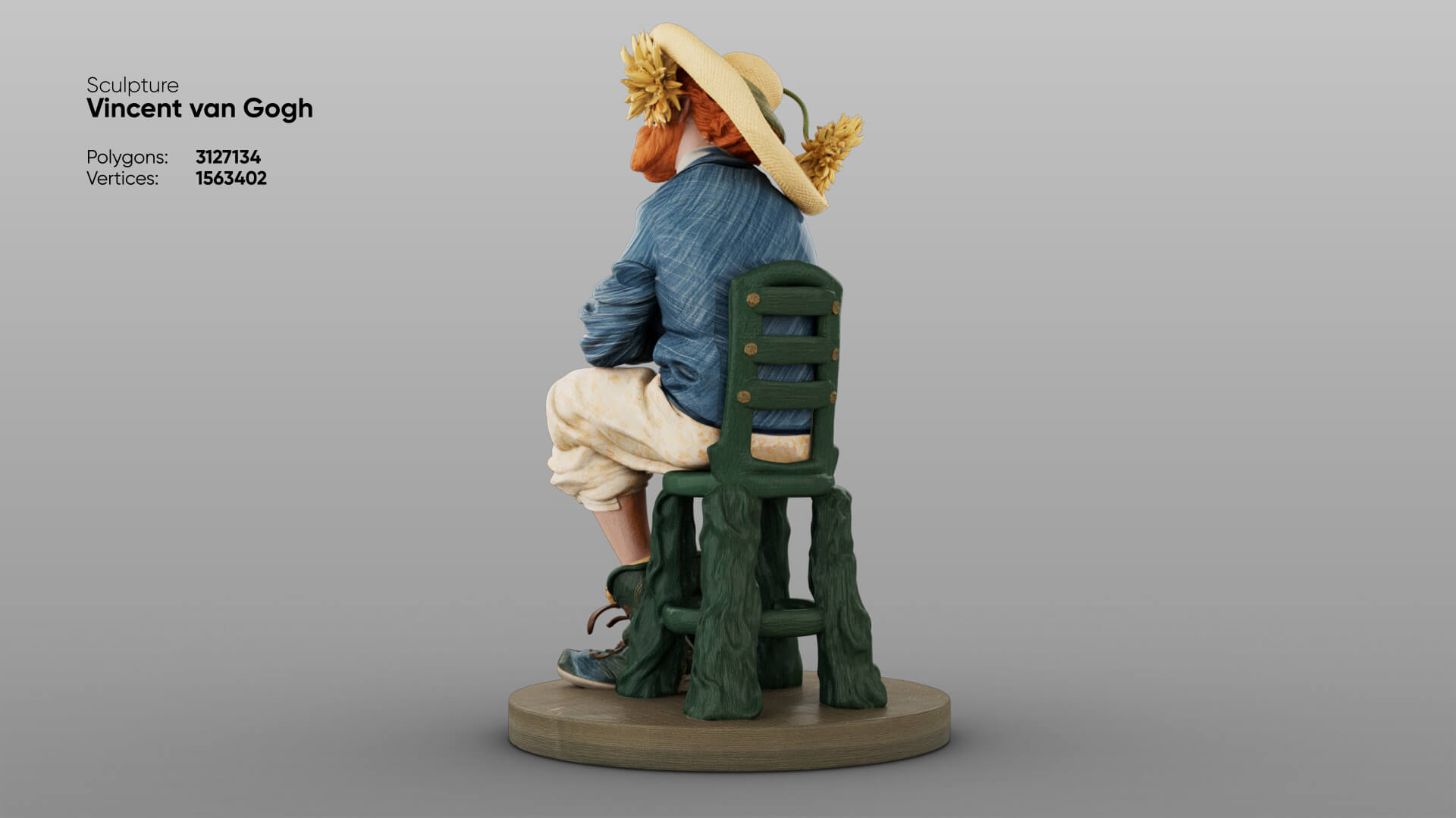 Statue of Vincent van Gogh 3D Model