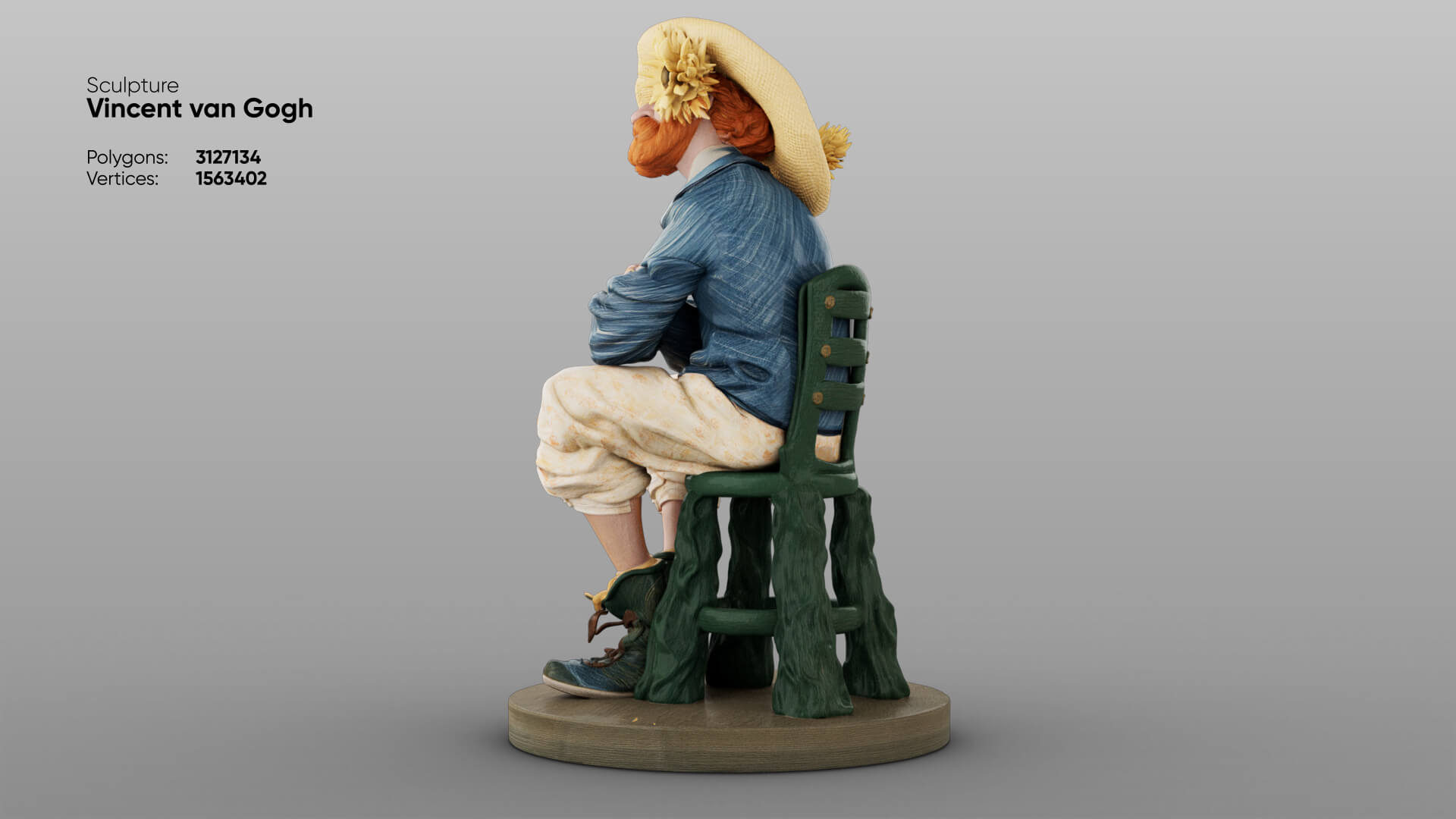 Statue of Vincent van Gogh 3D Model