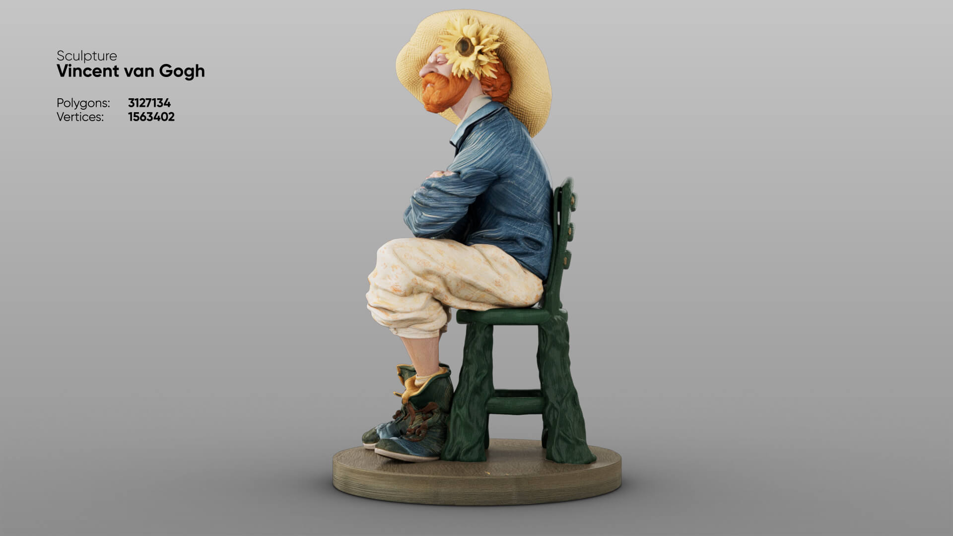 Statue of Vincent van Gogh 3D Model