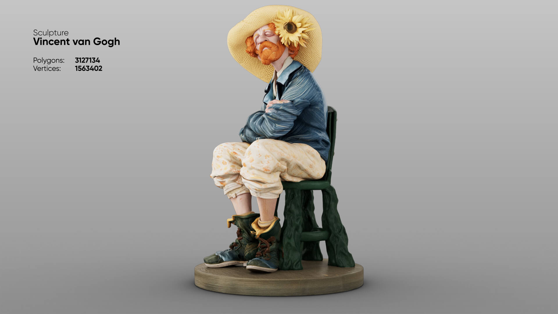 Statue of Vincent van Gogh 3D Model