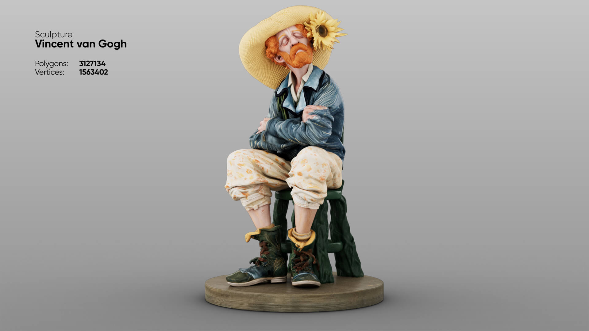 Statue of Vincent van Gogh 3D Model