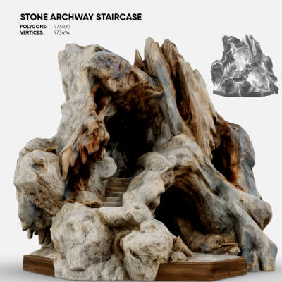 Stone Archway Staircase