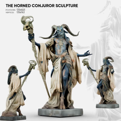 The Horned Conjuror Sculpture