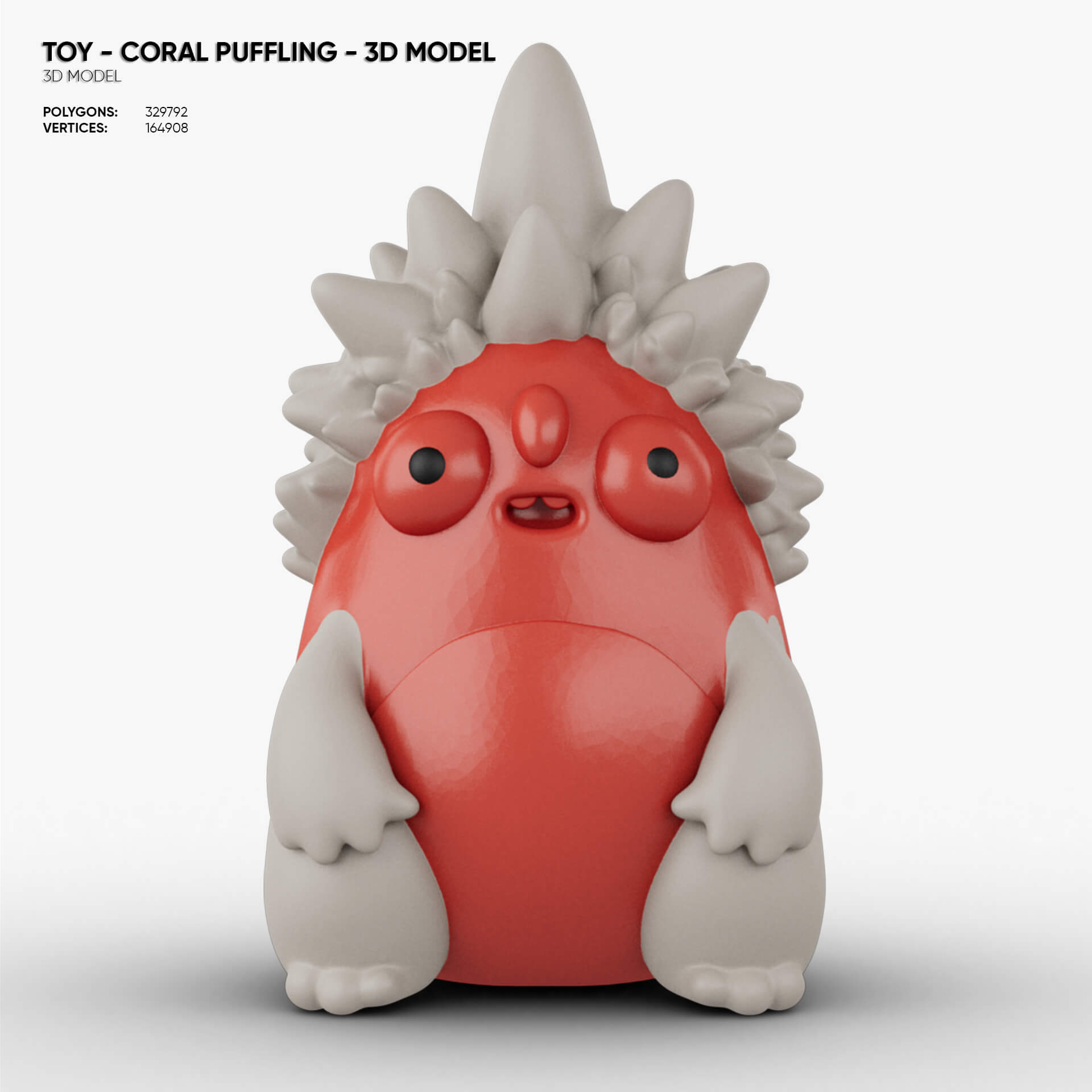 Toy - Coral Puffling - 3D Model 3D Model