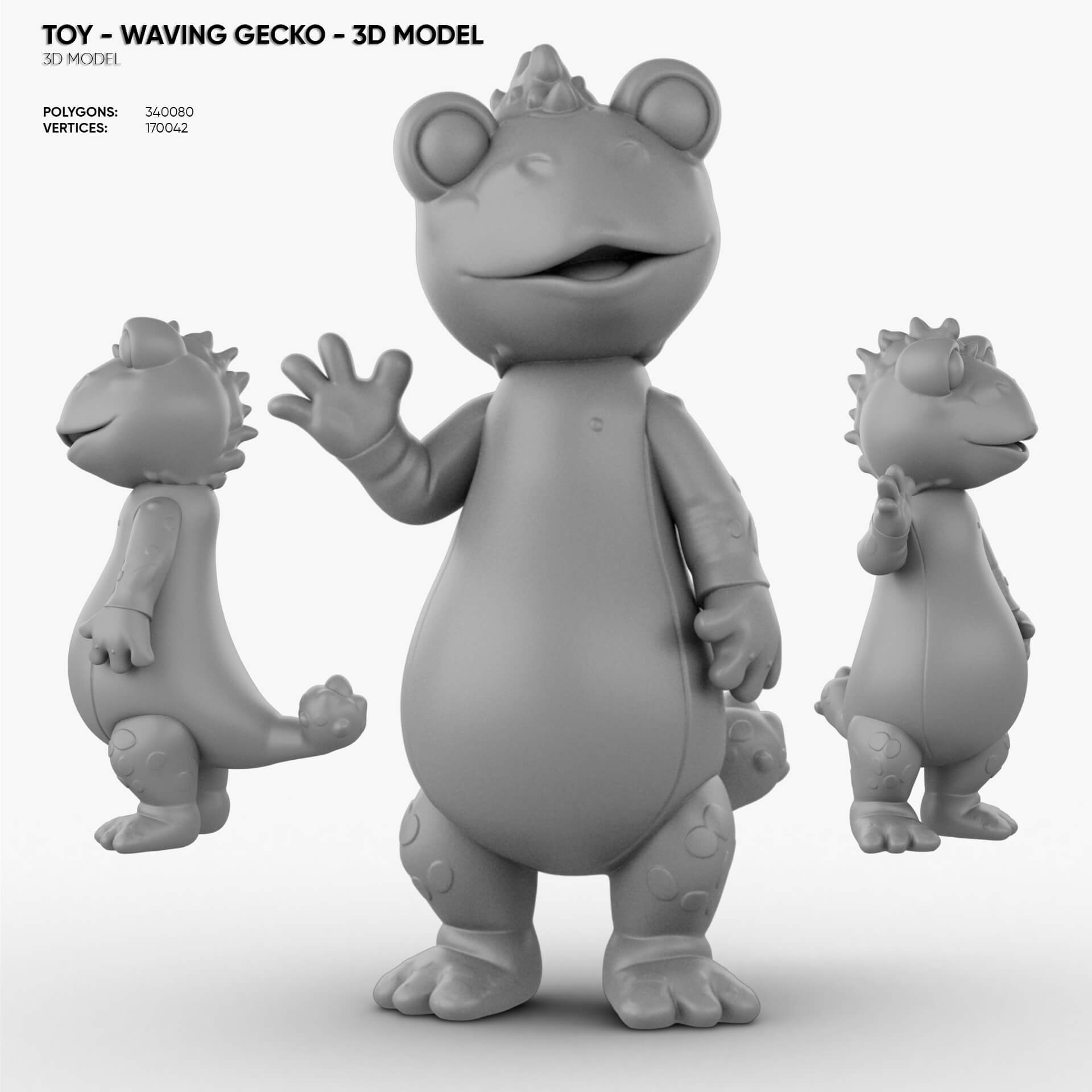 Toy - Waving Gecko - 3D Model 3D Model