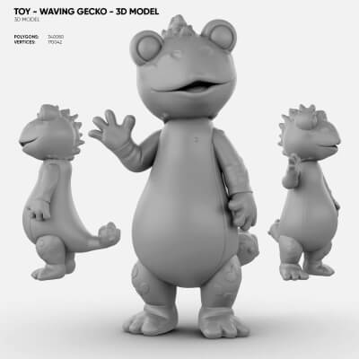 Toy - Waving Gecko - 3D Model