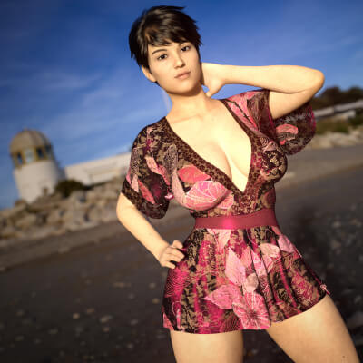 Lucy Beach 3D Wallpaper
