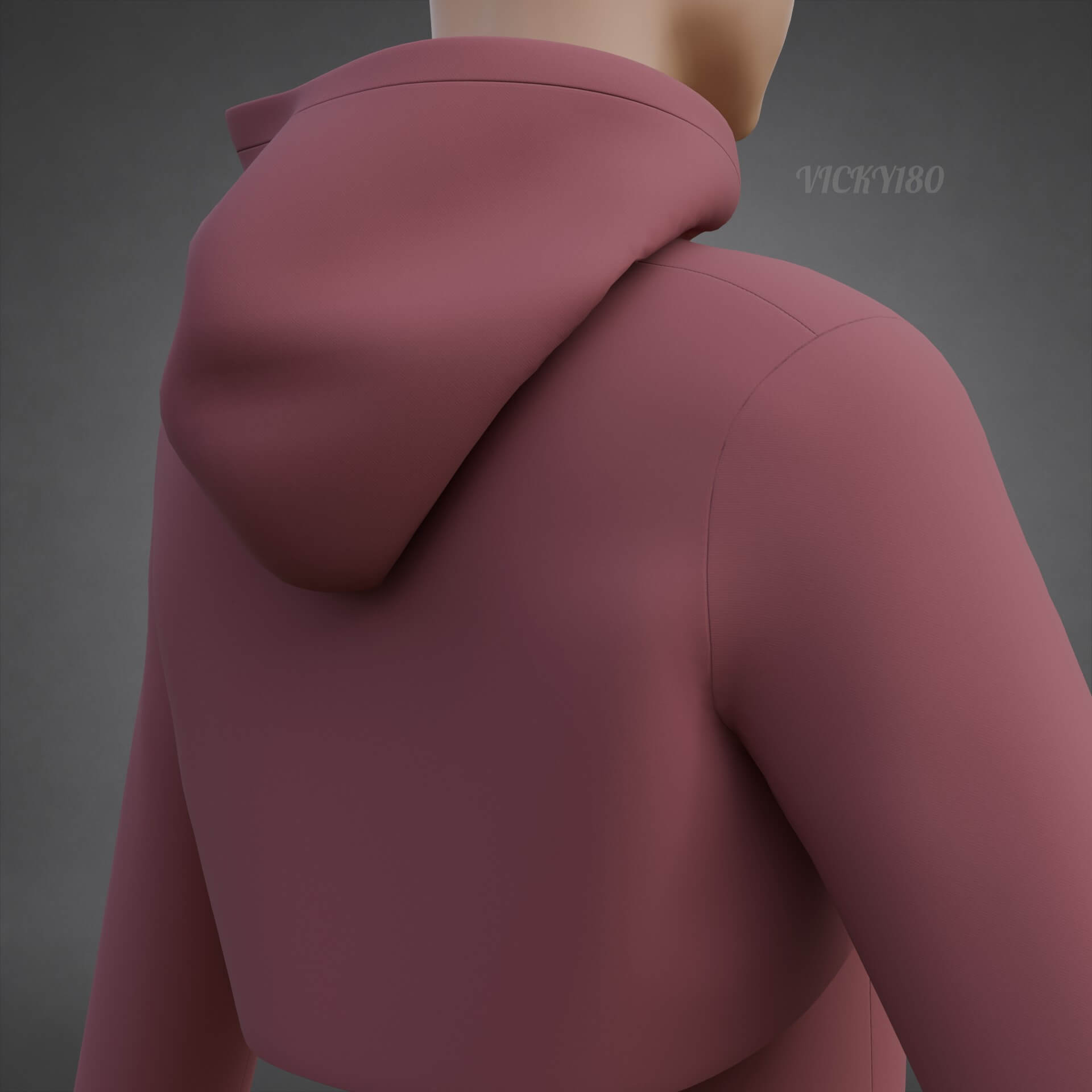 Cropped Hoodie Sweatshirt &amp Tank Top - Female Sweater 3D Model