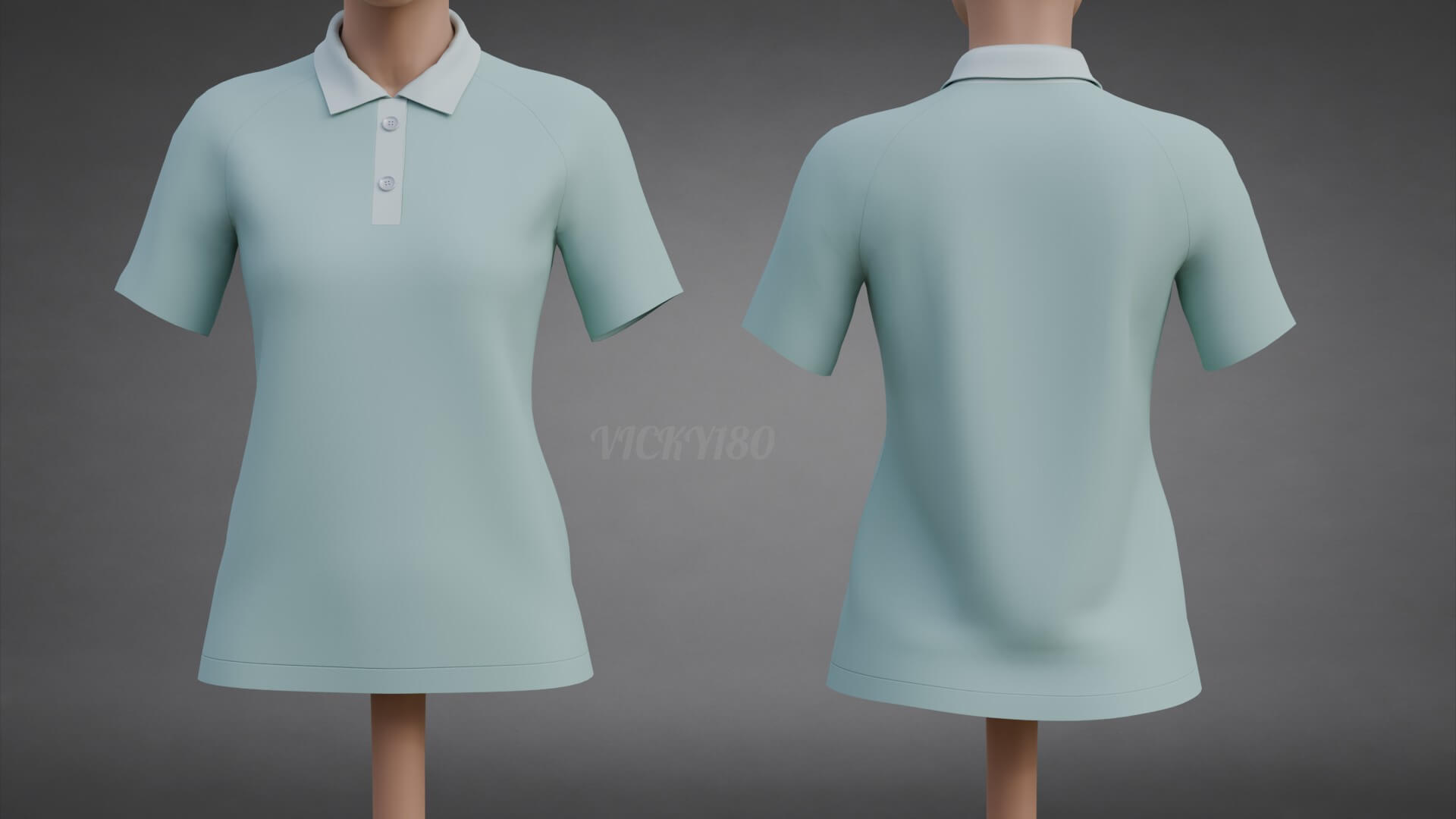 Formal Polo Shirt with Collar - Women&rsquos Short-Sleeve T-Shirt 3D Model