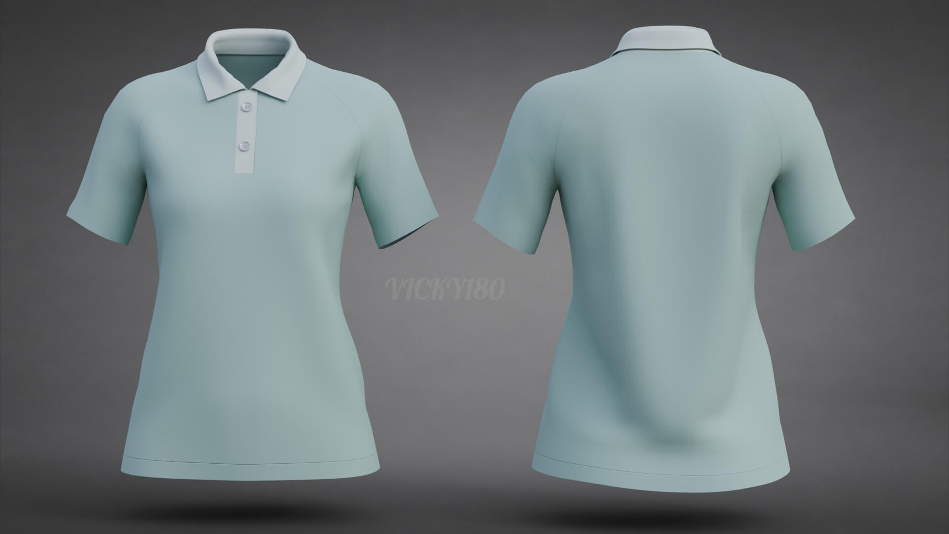Formal Polo Shirt with Collar - Women&rsquos Short-Sleeve T-Shirt 3D Model