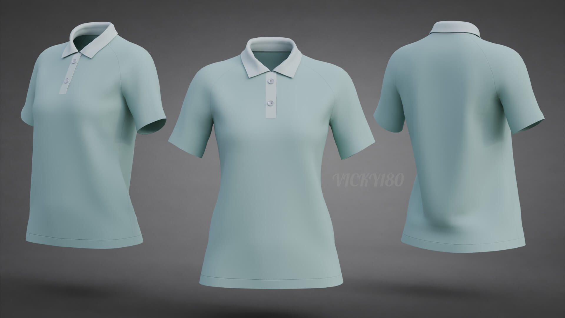 Formal Polo Shirt with Collar - Women&rsquos Short-Sleeve T-Shirt 3D Model