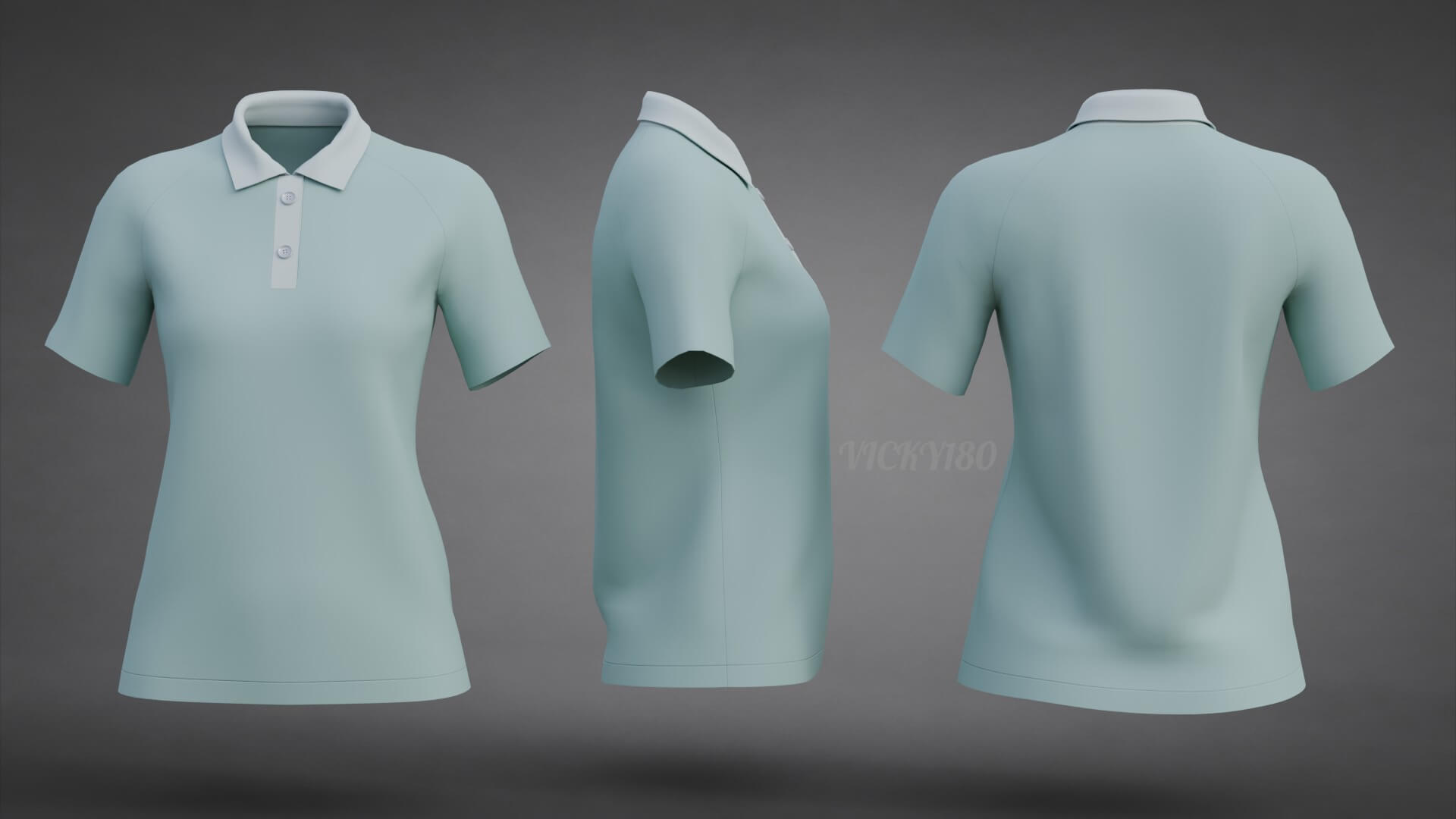 Formal Polo Shirt with Collar - Women&rsquos Short-Sleeve T-Shirt 3D Model