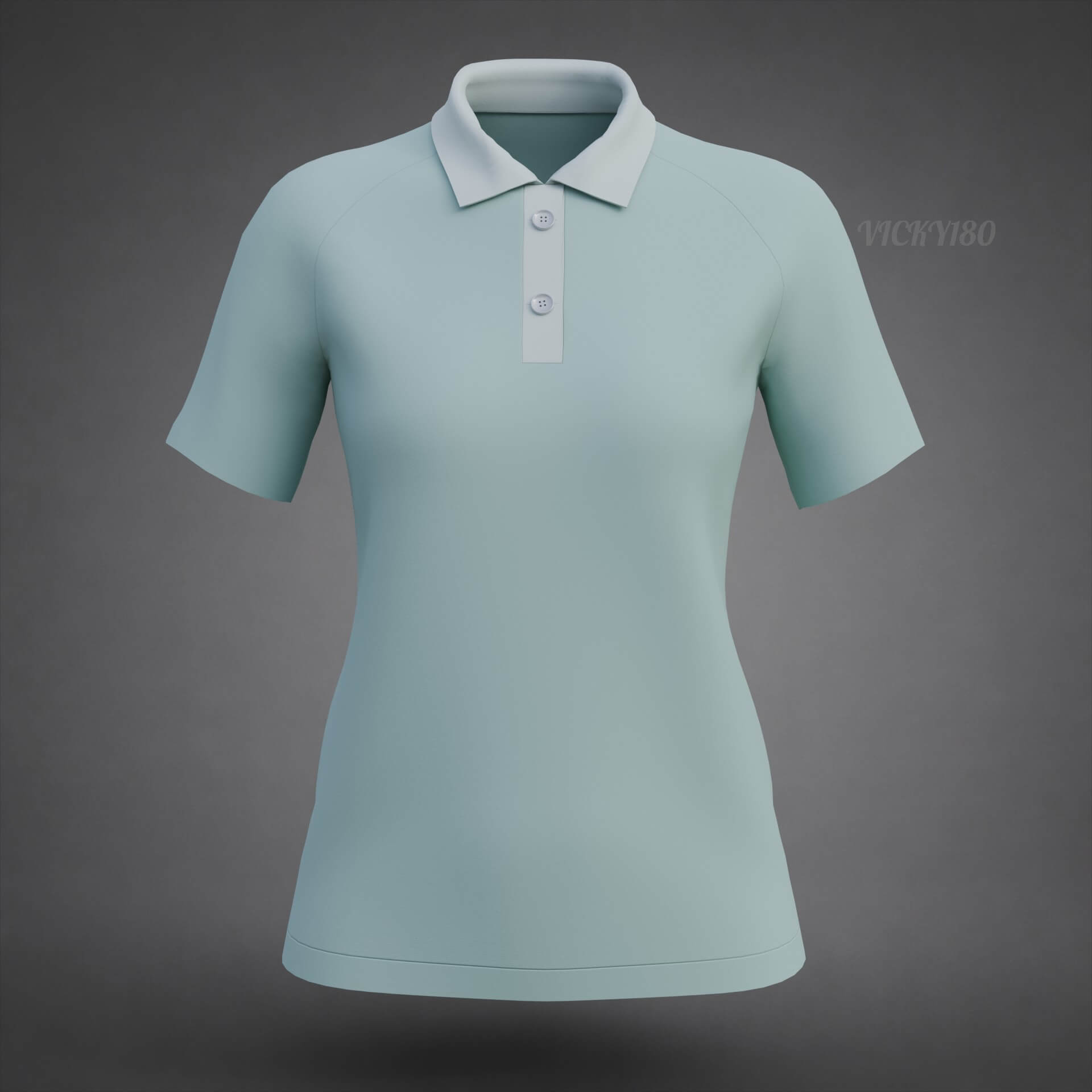 Formal Polo Shirt with Collar - Women&rsquos Short-Sleeve T-Shirt 3D Model