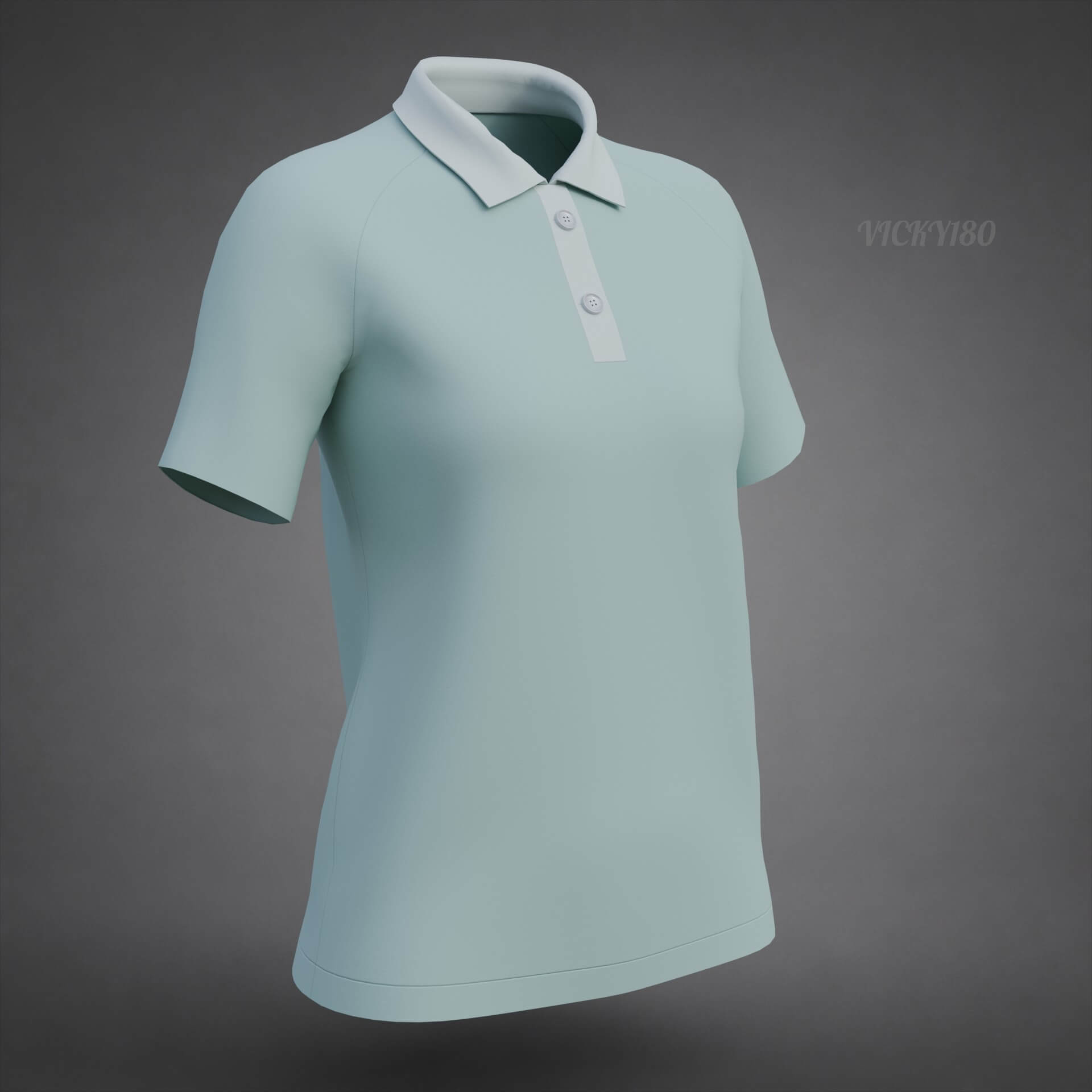 Formal Polo Shirt with Collar - Women&rsquos Short-Sleeve T-Shirt 3D Model