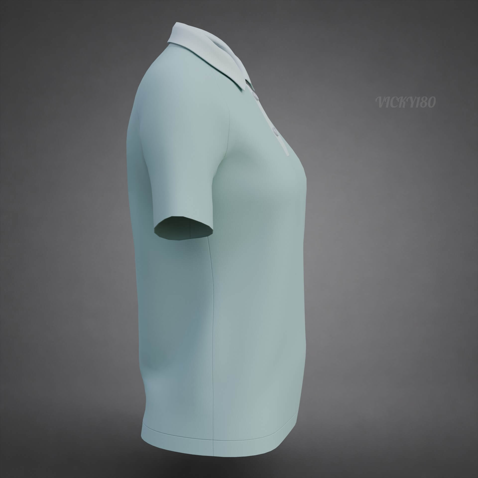 Formal Polo Shirt with Collar - Women&rsquos Short-Sleeve T-Shirt 3D Model