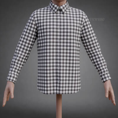 Gingham Men's Button-Up Shirt - Check Dress Shirt