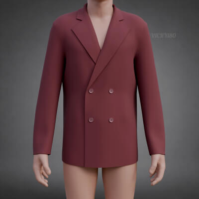 Men’s Double-Breasted Blazer - Red Suit Jacket