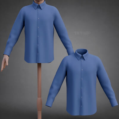 Men’s Long-Sleeve Button-Up Shirt - Formal Dress Shirt