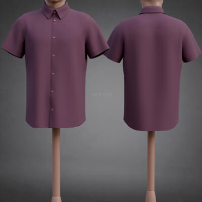 Men’s Short-Sleeve Button-Up Shirt Male Dress Shirt