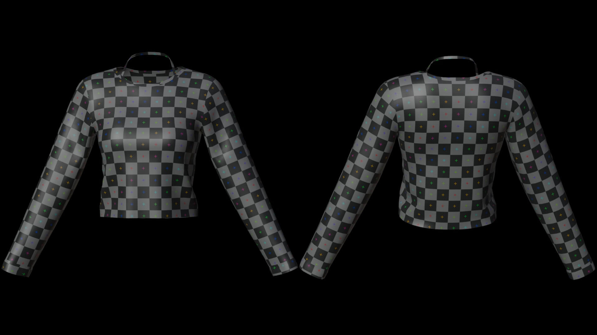 Mesh Fishnet Crop Top and Bikini Bra Clothing 3D Model