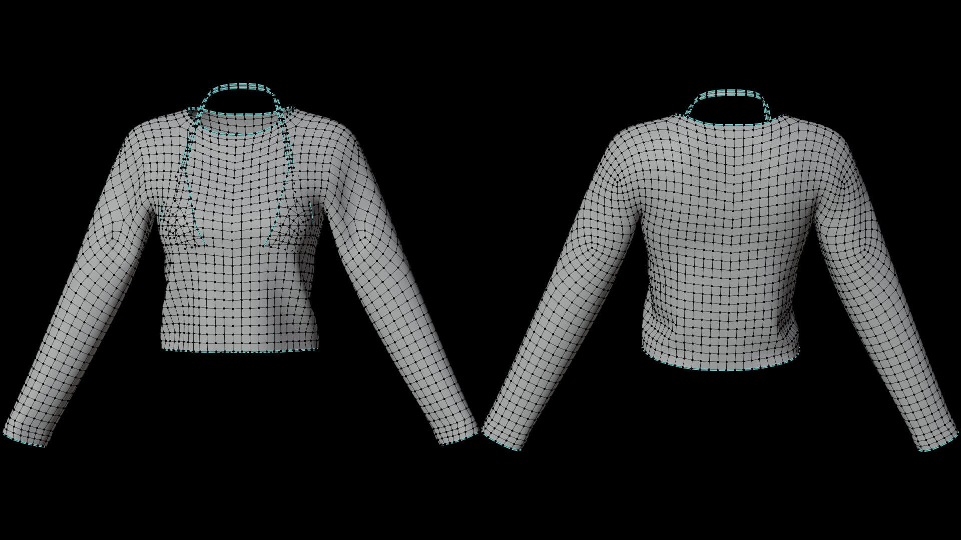 Mesh Fishnet Crop Top and Bikini Bra Clothing 3D Model