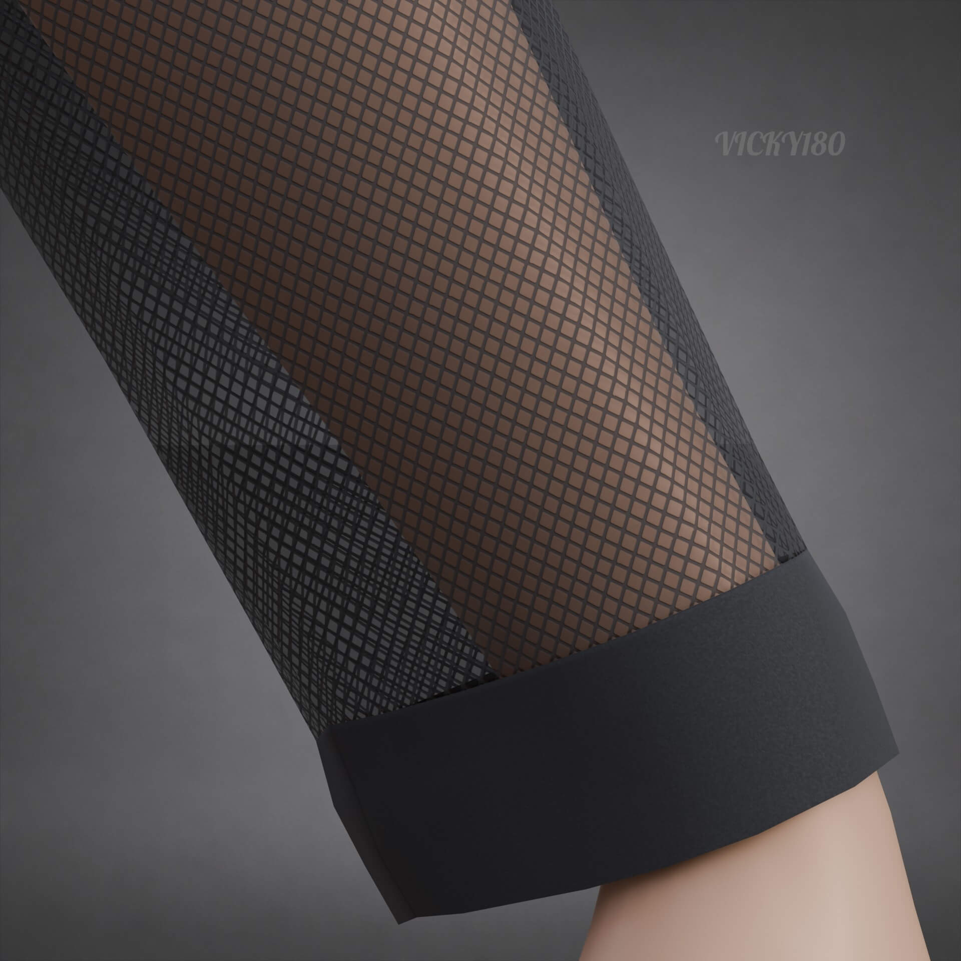 Mesh Fishnet Crop Top and Bikini Bra Clothing 3D Model