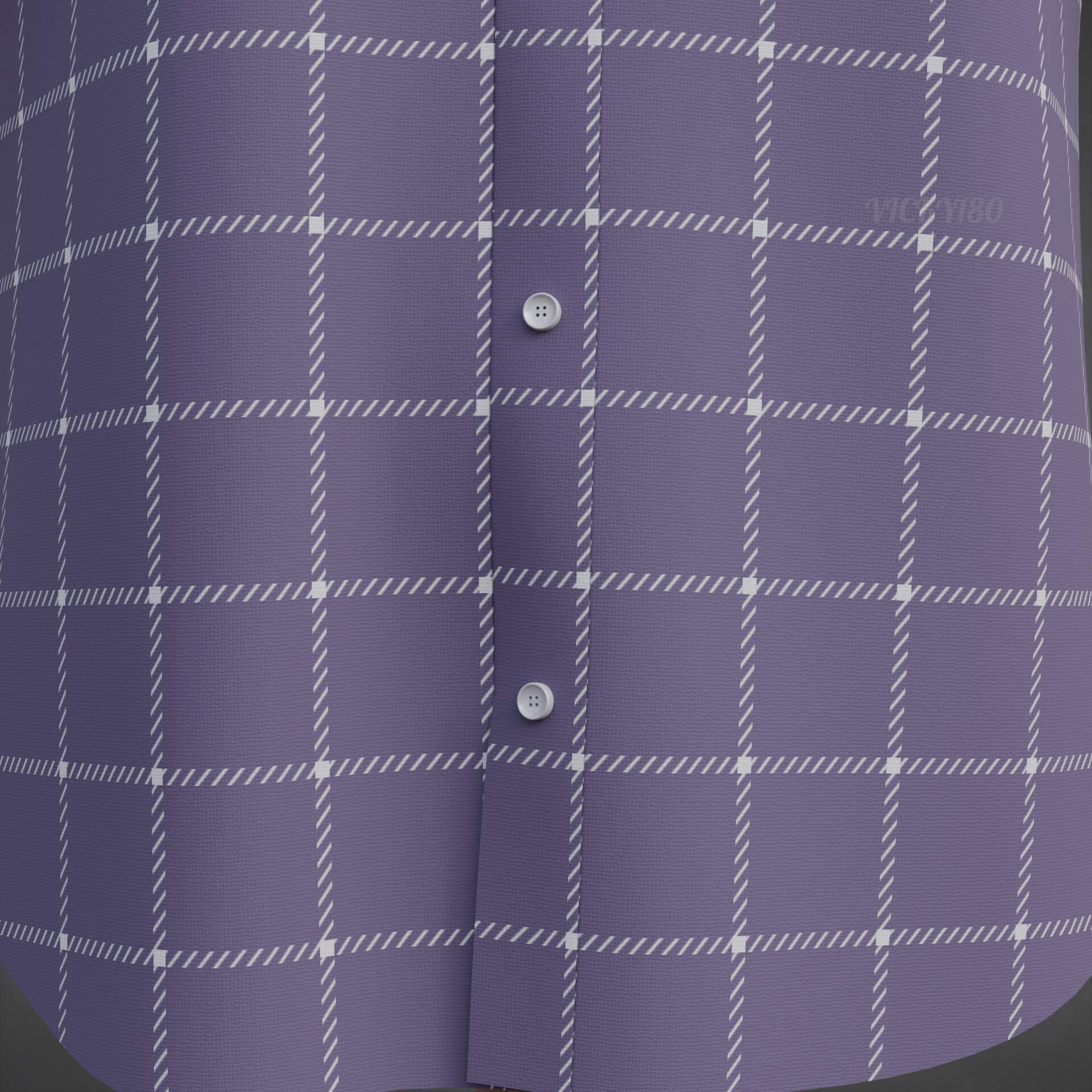 Plaid Short-Sleeve Formal Shirt - Male Check Dress Shirt 3D Model
