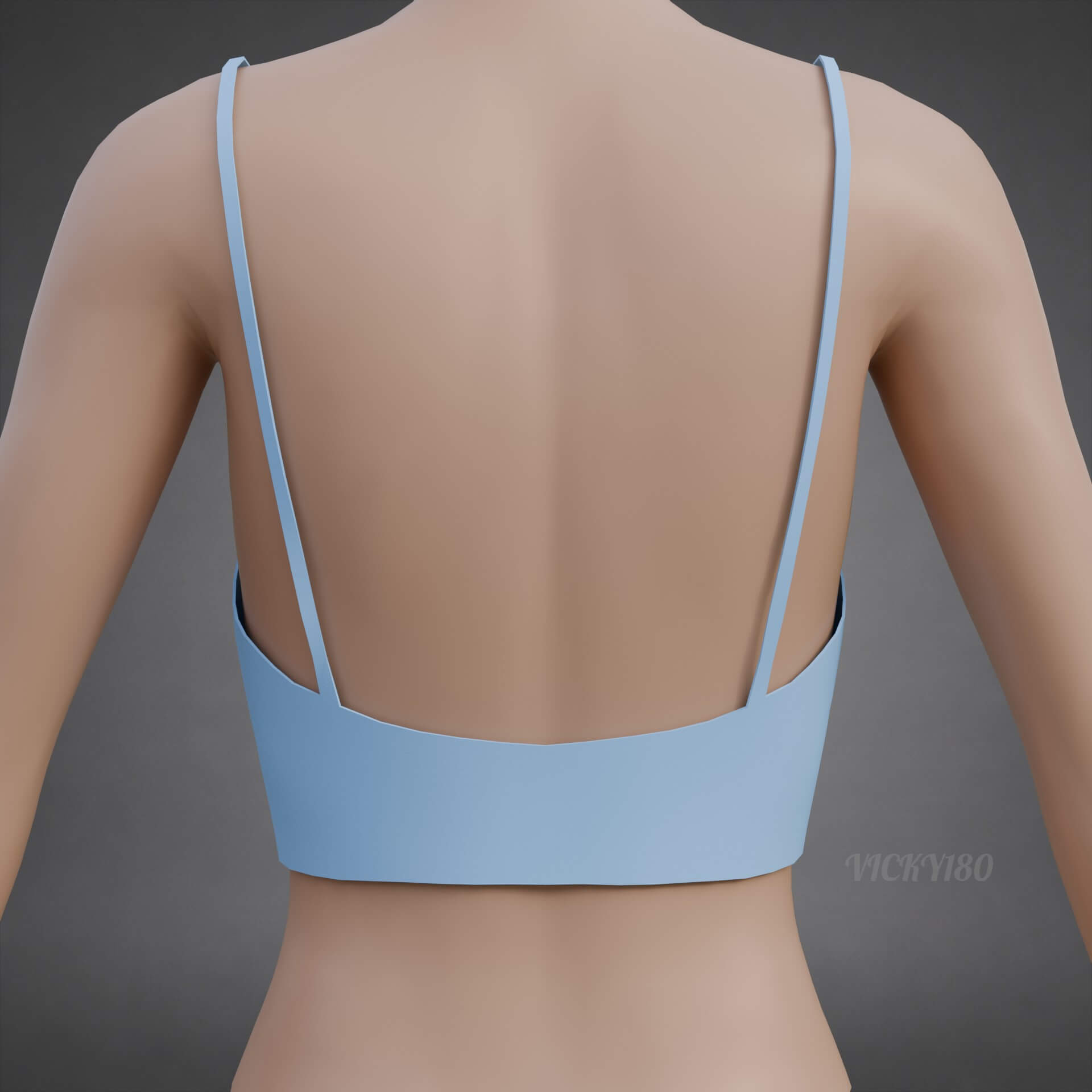 Two-Tone Mesh Crop Top &amp Cami Tank Top Sheer Clothing 3D Model