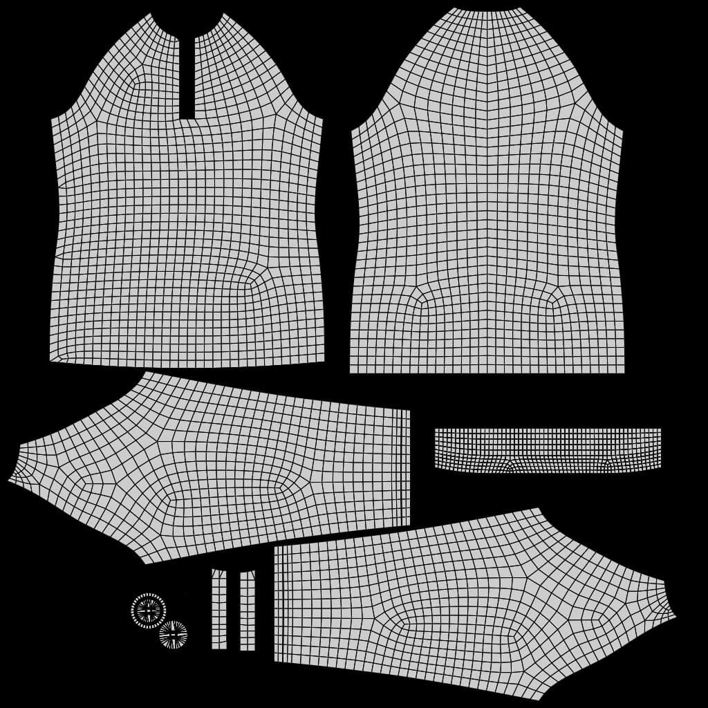 Two-Tone Raglan Polo Shirt - Female Long-Sleeve T-Shirt 3D Model