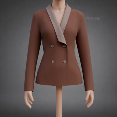 Two-Tone Suit Jacket - Female Blazer