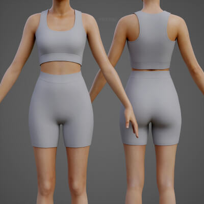 Women's 2 Piece Workout Set Tank Top Biker Shorts Outfit