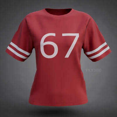 Women’s Red Jersey Shirt - Low-Poly 3D Clothing Model