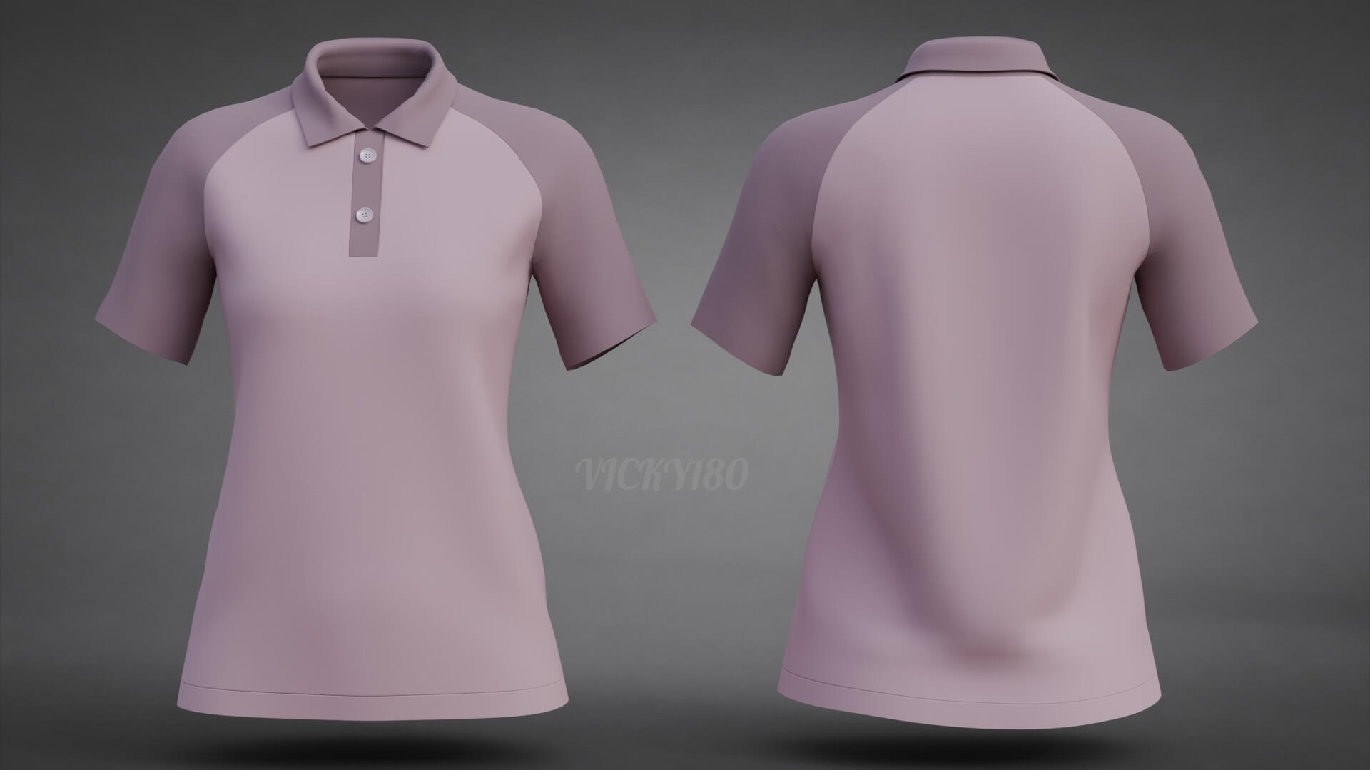 Women&rsquos Short-Sleeve Polo Shirt with Collar - Raglan T-Shirt 3D Model