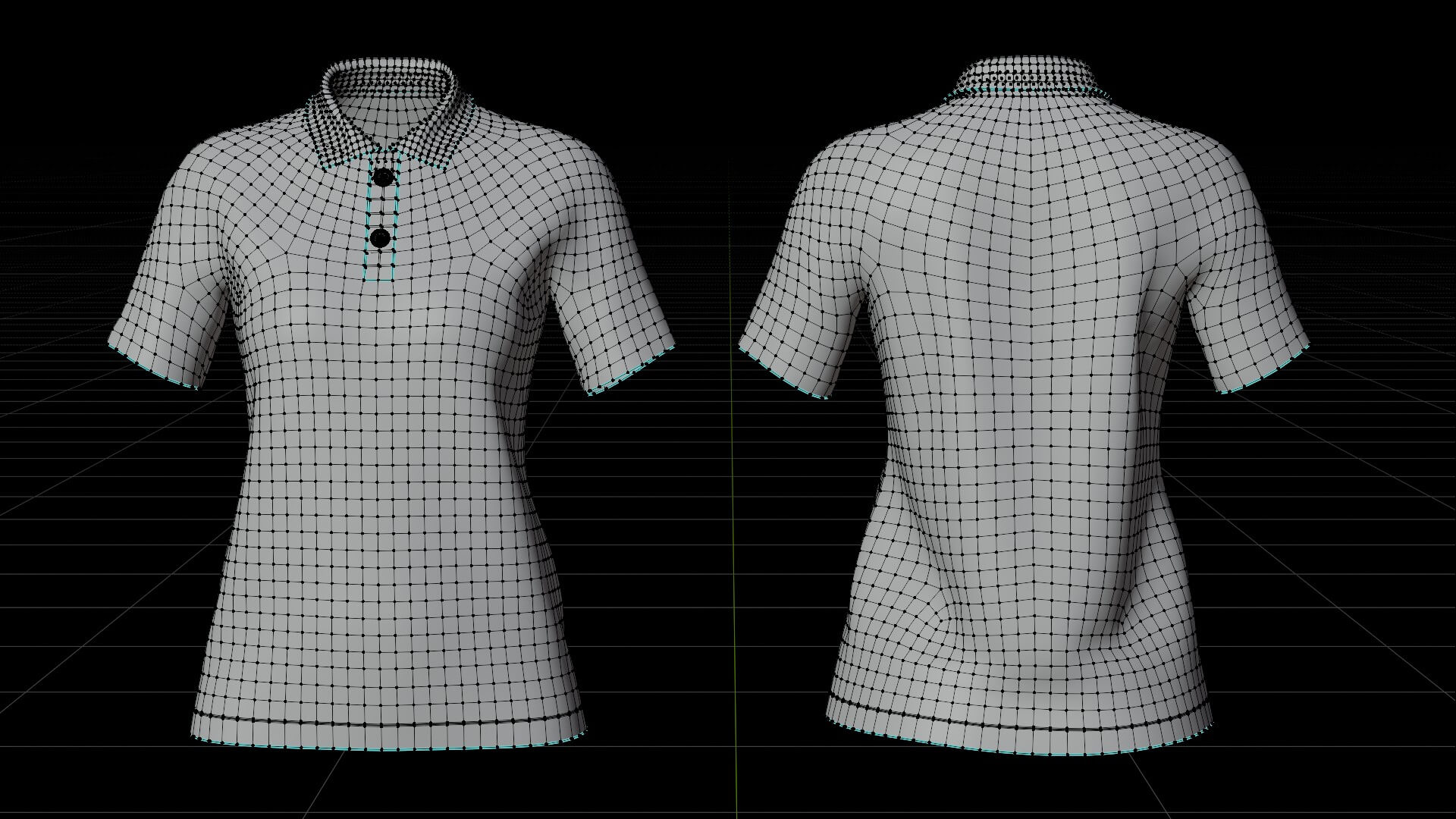 Women&rsquos Short-Sleeve Polo Shirt with Collar - Raglan T-Shirt 3D Model