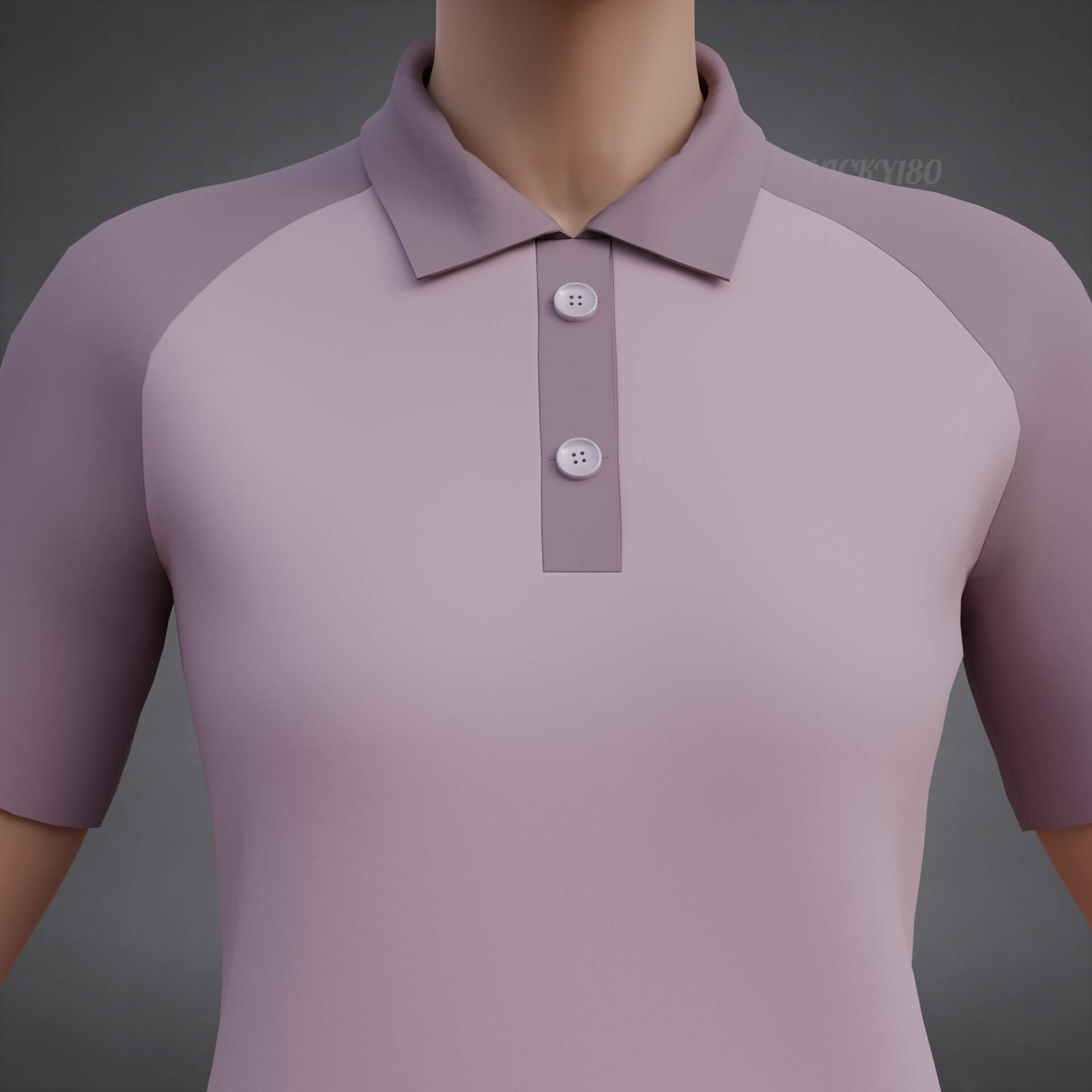 Women&rsquos Short-Sleeve Polo Shirt with Collar - Raglan T-Shirt 3D Model