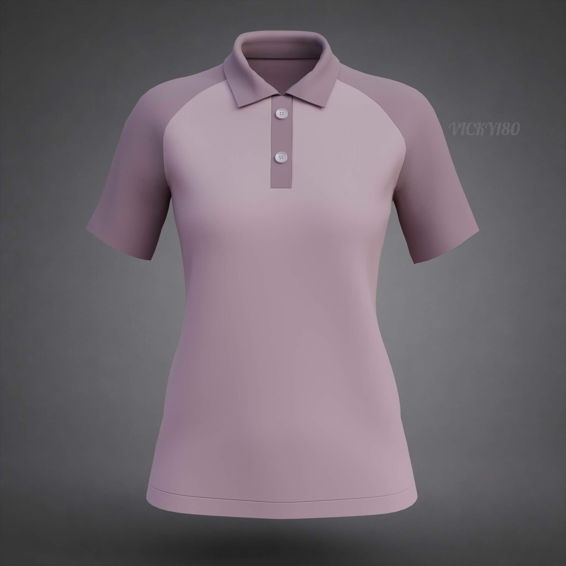 Women&rsquos Short-Sleeve Polo Shirt with Collar - Raglan T-Shirt 3D Model