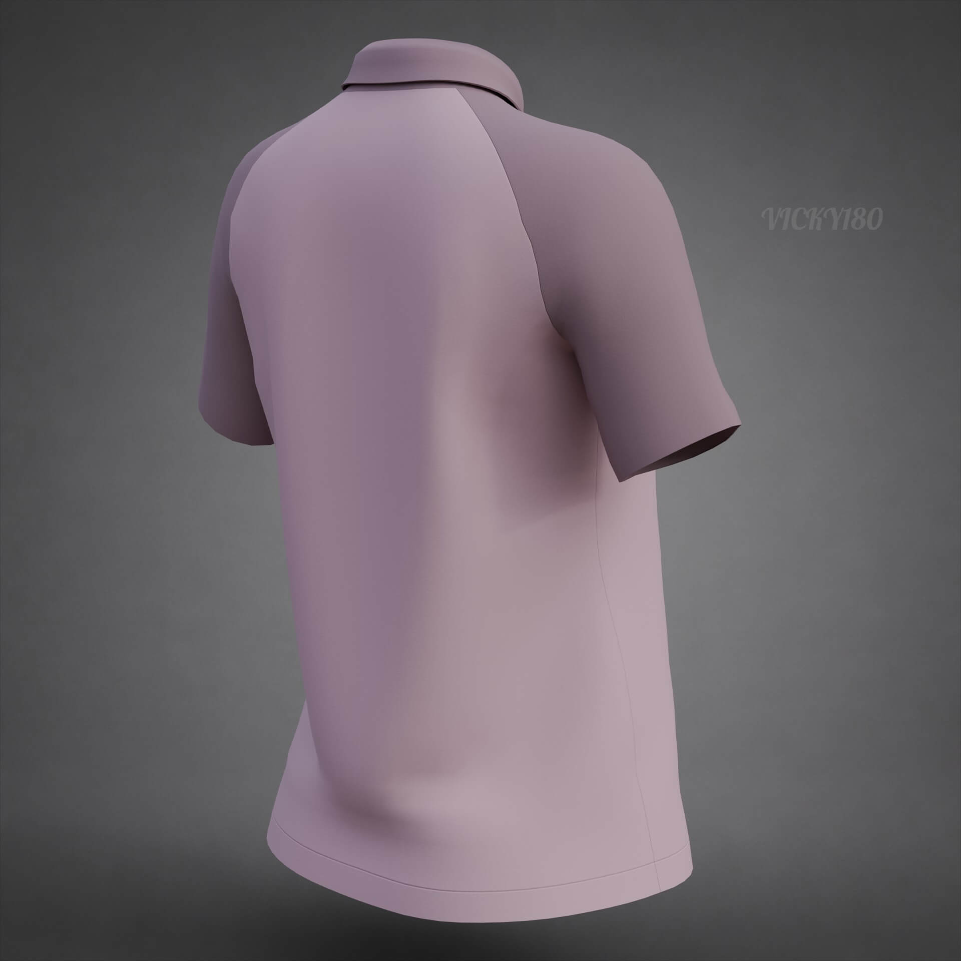 Women&rsquos Short-Sleeve Polo Shirt with Collar - Raglan T-Shirt 3D Model