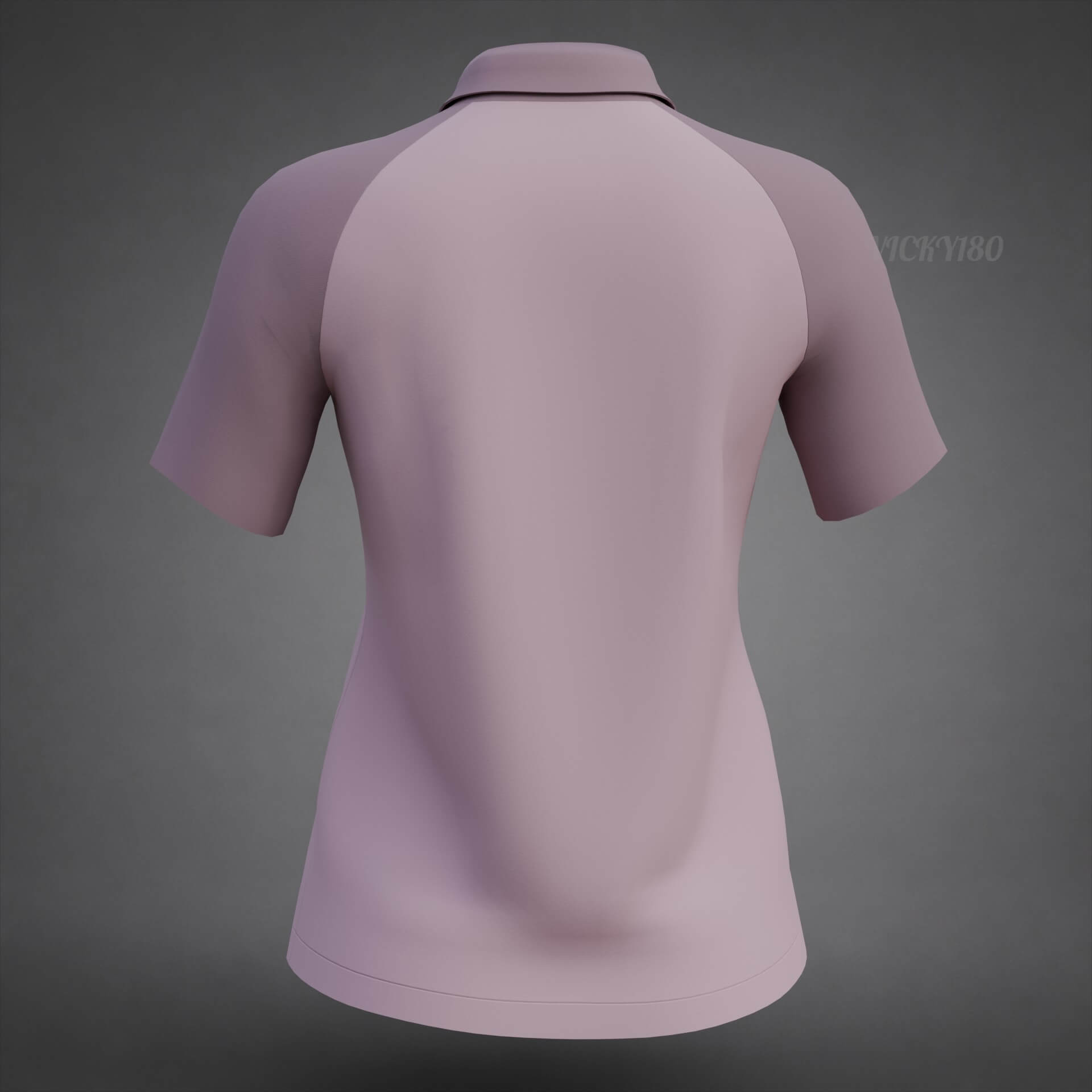 Women&rsquos Short-Sleeve Polo Shirt with Collar - Raglan T-Shirt 3D Model