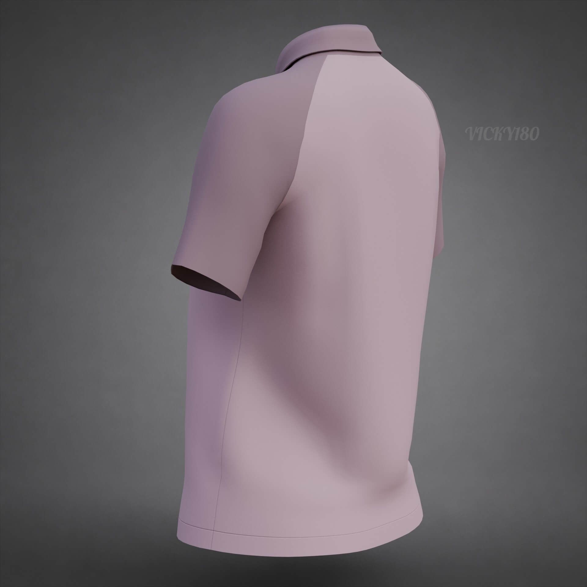 Women&rsquos Short-Sleeve Polo Shirt with Collar - Raglan T-Shirt 3D Model