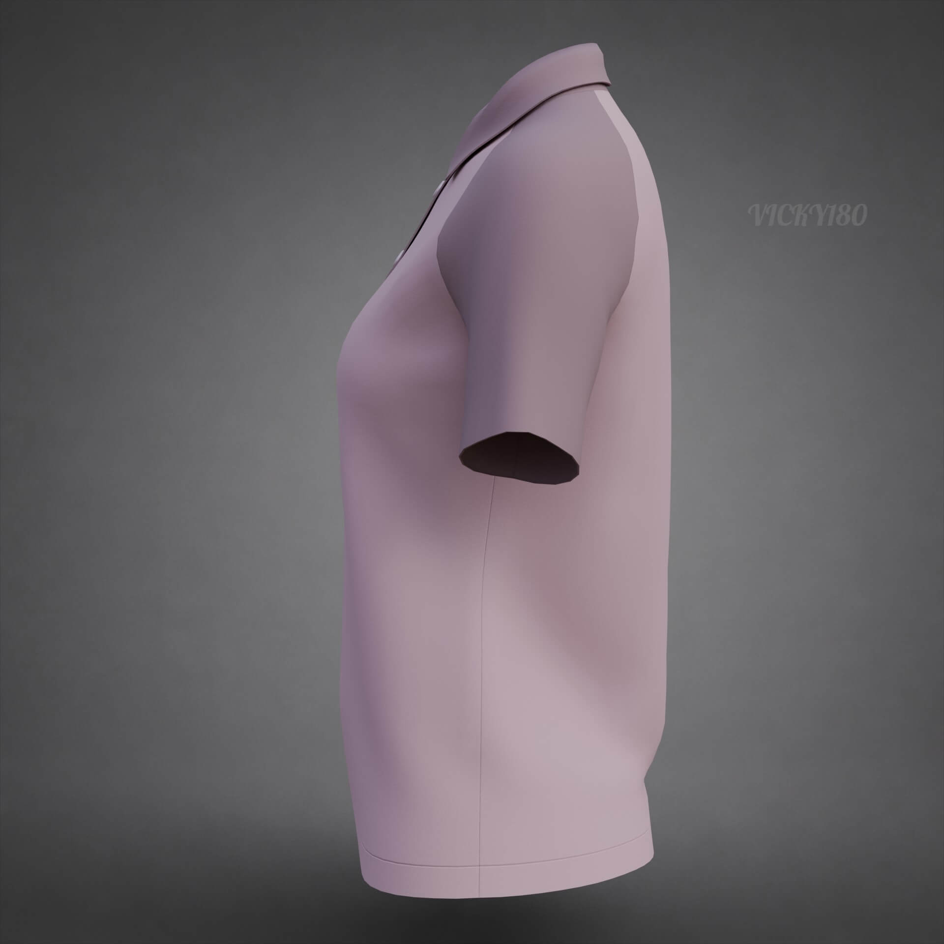 Women&rsquos Short-Sleeve Polo Shirt with Collar - Raglan T-Shirt 3D Model
